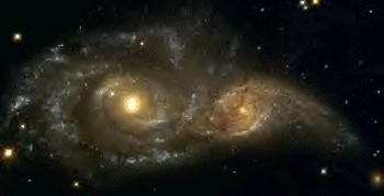 Galaxies colliding