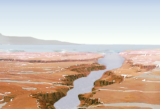 Artist's impression of water on Mars