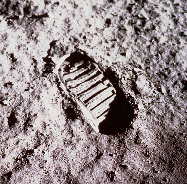 Footprint on surface of the Moon