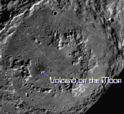 Volcano on surface of the Moon