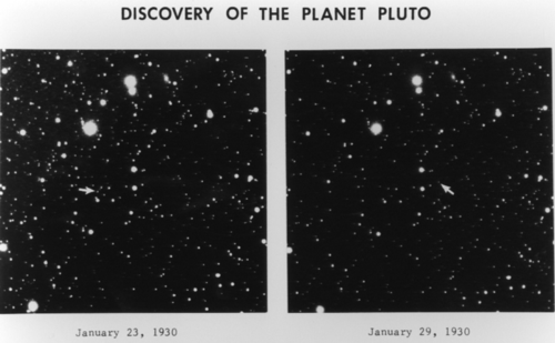 Plates showing Pluto when first discovered