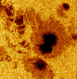 Sunspots close up